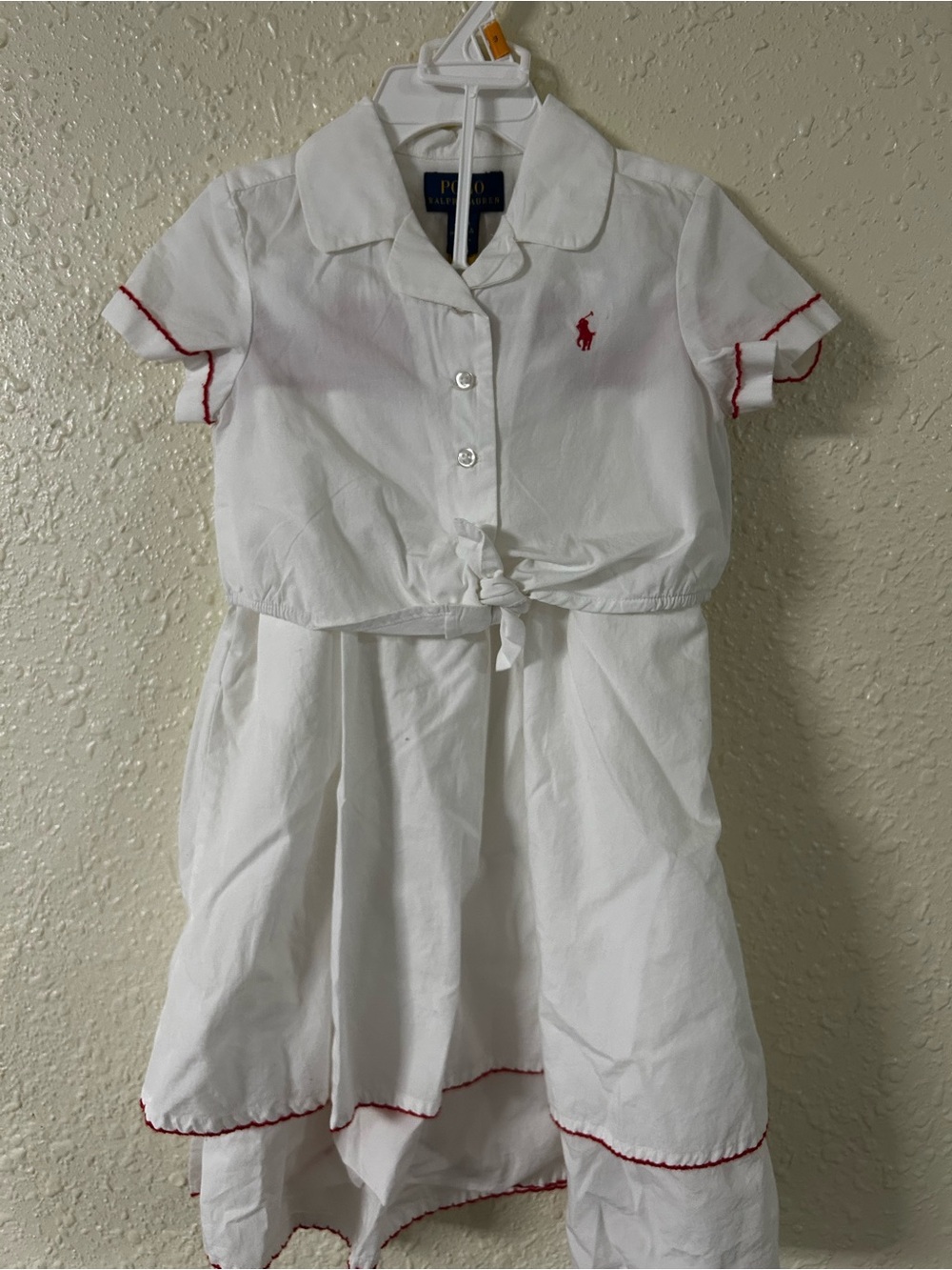 Polo by Ralph Lauren White Dress with Red Pony Logo